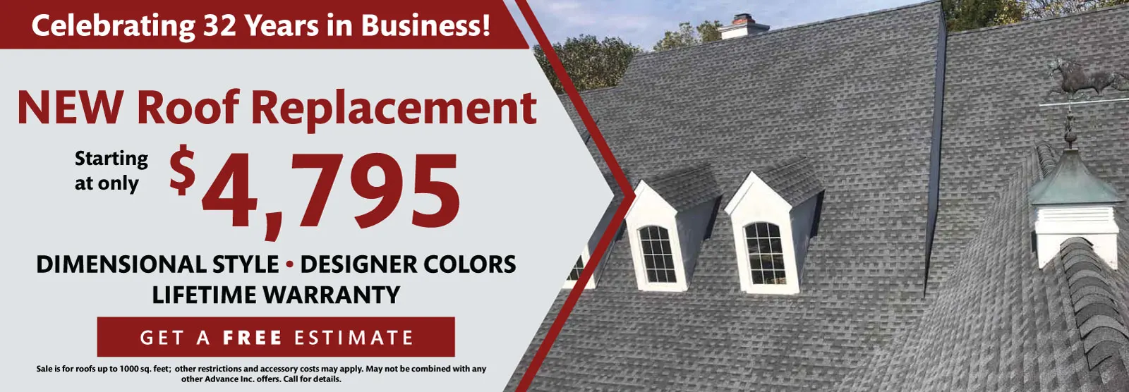 New Roof Replacement starting at $4795