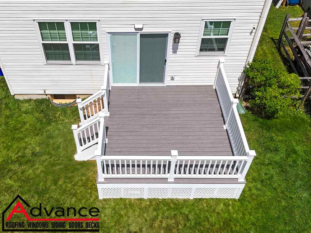 Modern screen porch deck with secure railing in the backyard in Newark, DE