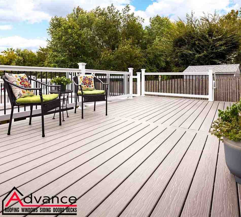 Exterior home remodeling project featuring a new deck in Newark, DE